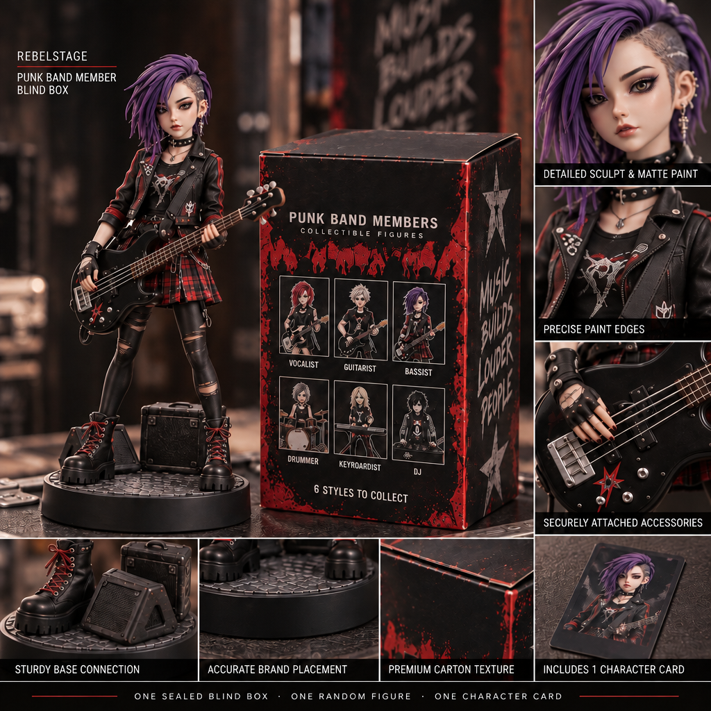 Zarevqo™ RebelStage Punk Band Member Blind Box image 4