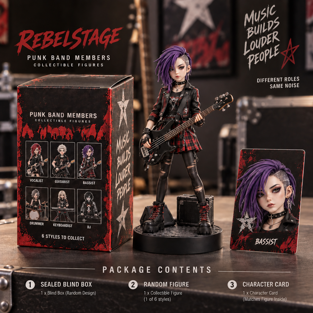 Zarevqo™ RebelStage Punk Band Member Blind Box image 5