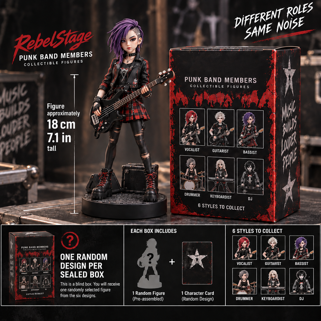 Zarevqo™ RebelStage Punk Band Member Blind Box image 6