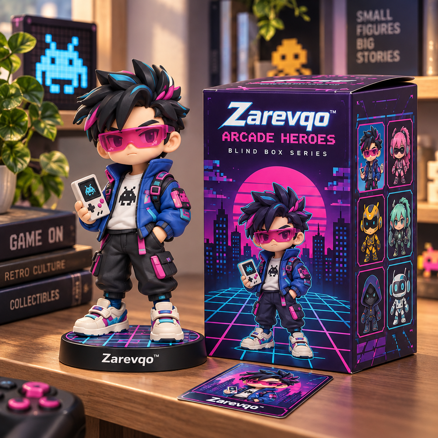 Zarevqo™ PixelQuest Retro Arcade Character Blind Box product view